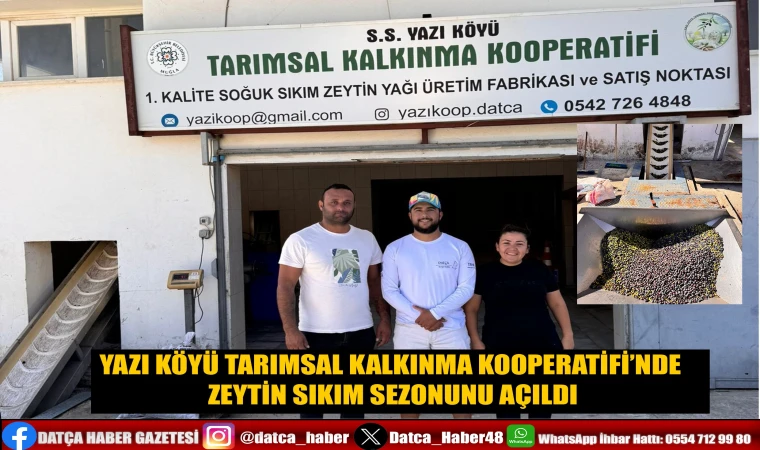 YAZI KÖYÜ TARIMSAL KALKINMA KOOPERATİFİ’NDE ZEYTİN SIKIM SEZONUNU AÇILDI