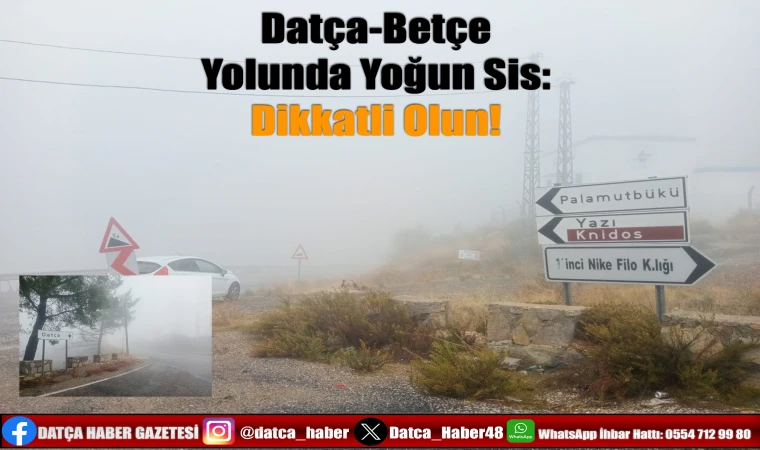 Datça-Betçe Yolunda Yoğun Sis: Dikkatli Olun