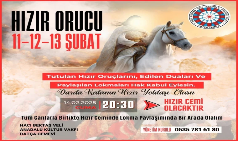 DATÇA CEMEVİNDEN, HIZIR ORUCU VE CEM ETKİNLİĞİ DUYURUSU