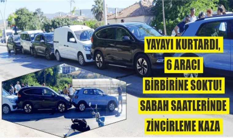DATÇA’DA ZİNCİRLEME KAZA: BİR ANİ FREN, 6 ARAÇLIK ÇARPIŞMA