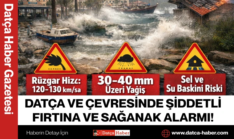 DATÇA VE ÇEVRESİNDE ŞİDDETLİ FIRTINA VE SAĞANAK ALARMI!