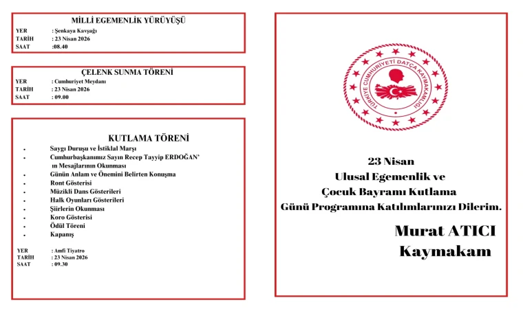 DATÇA 23 NİSAN ULUSAL EGEMENLİK VE ÇOCUK BAYRAMI’NA HAZIR