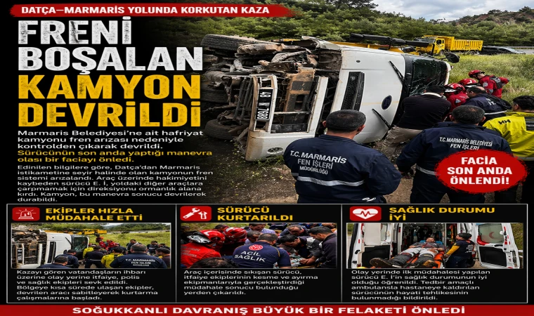 DATÇA-MARMARİS YOLUNDA KORKUTAN KAZA