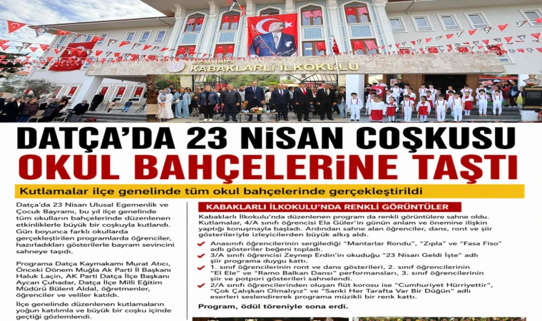 DATÇA’DA 23 NİSAN COŞKUSU OKUL BAHÇELERİNE TAŞTI