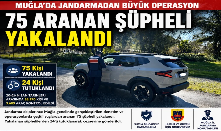 MUĞLA’DA ARANAN 75 KİŞİ YAKALANDI