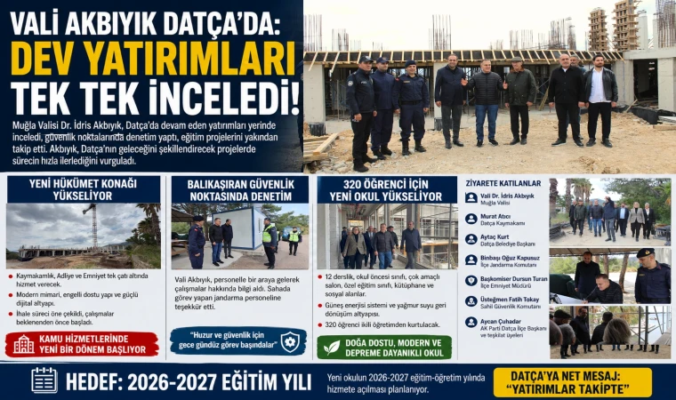 VALİ AKBIYIK DATÇA’DA : DEV YATIRIMLARI TEK TEK İNCELEDİ!