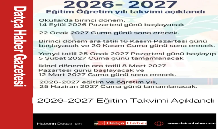 2026-2027 Eğitim Takvimi Açıklandı: Okullar 14 Eylül’de Açılacak