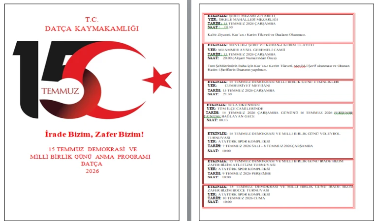 15 TEMMUZ DEMOKRASİ VE MİLLİ BİRLİK GÜNÜ PROGRAMI AÇIKLANDI