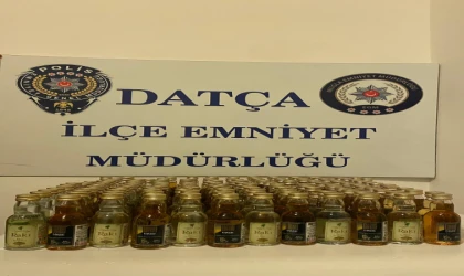 Datça'da Polisin dikkati sayesinde 157 şişe kaçak içki ele geçirildi!