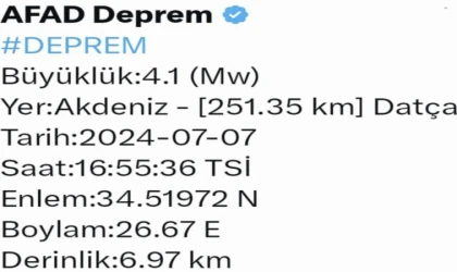 4.1 büyüklüğünde bir deprem daha