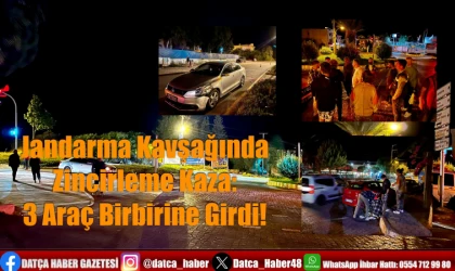 Jandarma Kavşağında Zincirleme Kaza: 3 Araç Birbirine Girdi!