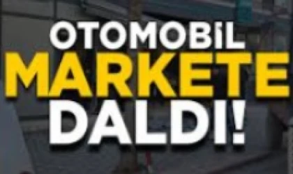 FACİANIN EŞİĞİNDEN DÖNÜLDÜ; SÜRÜCÜ MARKETE DALDI