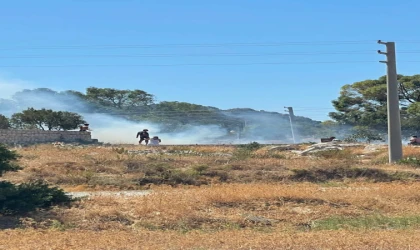 ELEKTRİK TELLERİNE TAKILAN UÇURTMA YANGINA YOL AÇTI