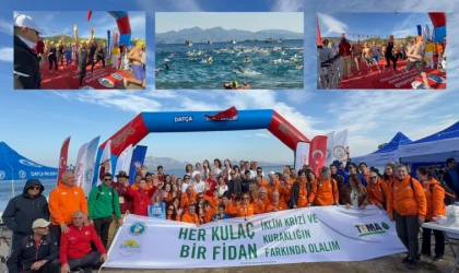 20. Uluslararası Açık Deniz Kış Yüzme Maratonu 500 Sporcu ile Yapıldı
