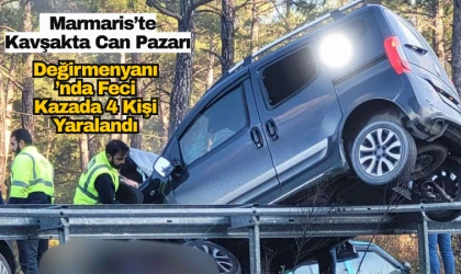 Marmaris’te Kavşakta Can Pazarı Değirmenyanı’nda Feci Kazada 4 Kişi Yaralandı