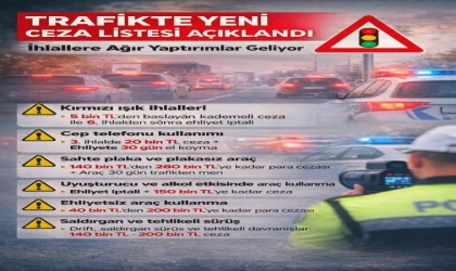 TRAFİKTE YENİ CEZA LİSTESİ AÇIKLANDI: İHLALLERE AĞIR YAPTIRIMLAR GELİYOR