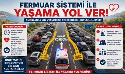 Datça’da Hayat Kurtaran Sistem: Trafikte Fermuar Uygulaması Anlatıldı 