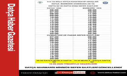DATÇA-MARMARİS MİNİBÜS SEFER SAATLERİ GÜNCELLENDİ