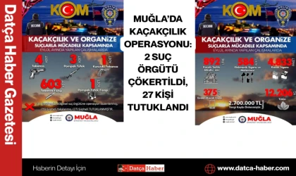 MUĞLA’DA KAÇAKÇILIK OPERASYONU: 2 SUÇ ÖRGÜTÜ ÇÖKERTİLDİ, 27 KİŞİ TUTUKLANDI