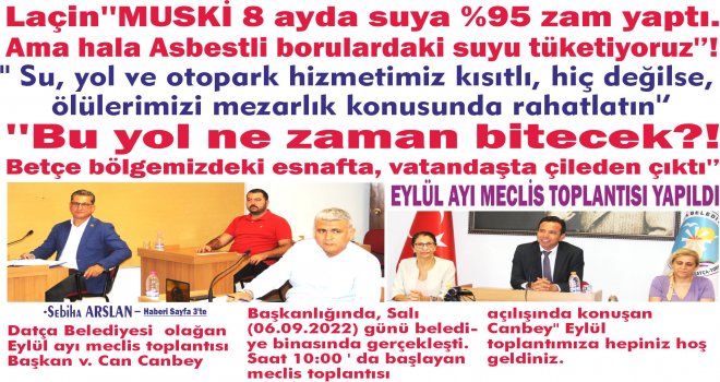 ''MUSKİ 8 ayda suya %95 zam yaptı, ama hala As­best­li bo­ru­lar­da­ki suyu tü­ke­ti­yo­ruz!'' 